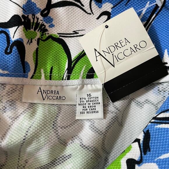 Andrea Viccaro Blue & Green Floral Skirt Size 16 NWT - Picture 4 of 6